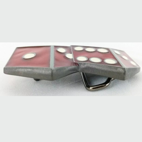Enamel Dice Sm Metal Belt Buckle Moto Style - Picture 5 of 5